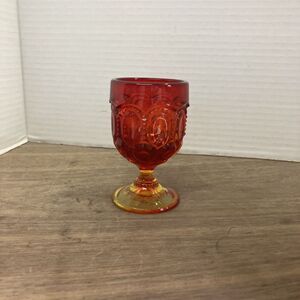 LE Smith Amberina‎ Moon & Star Glass Goblet